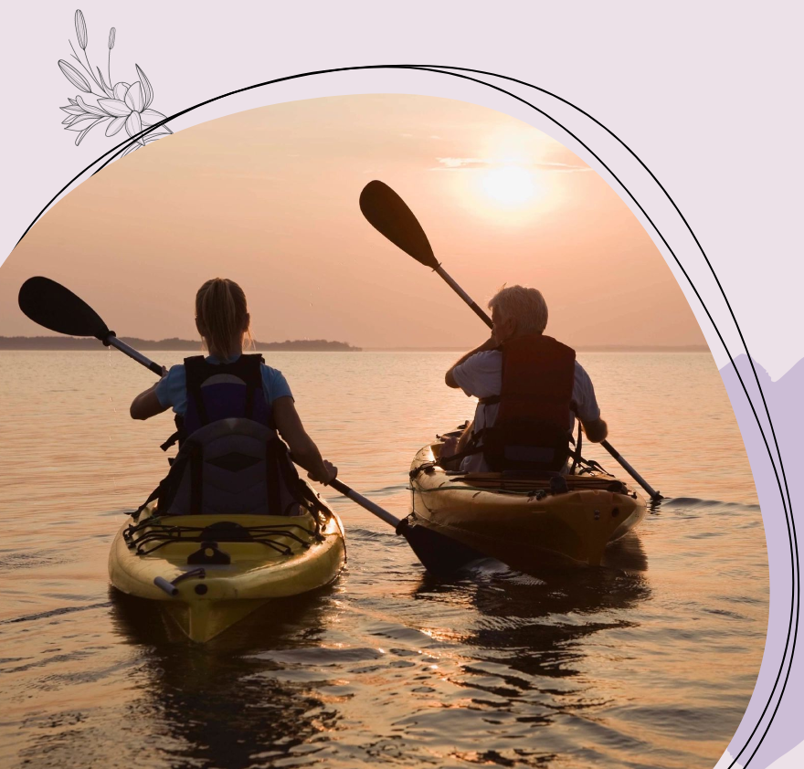 Two people in a canoe on the water.