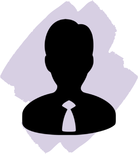 A silhouette of a man with a tie.